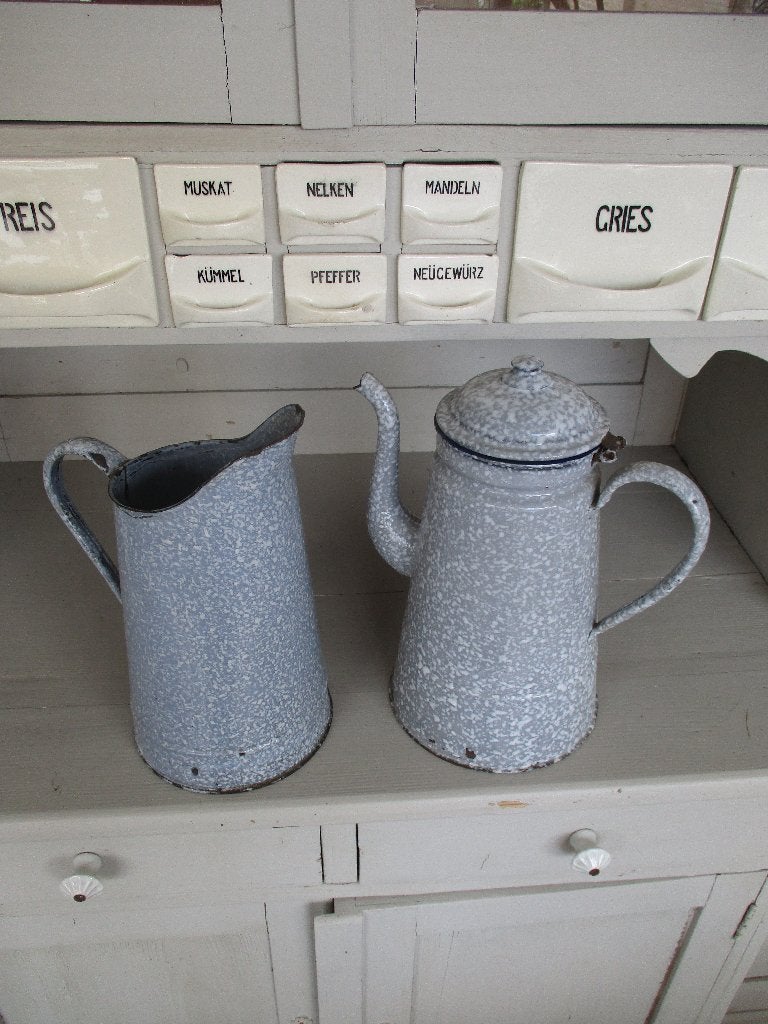 emaille brocante grote vintage koffiepot, Ophalen of Verzenden