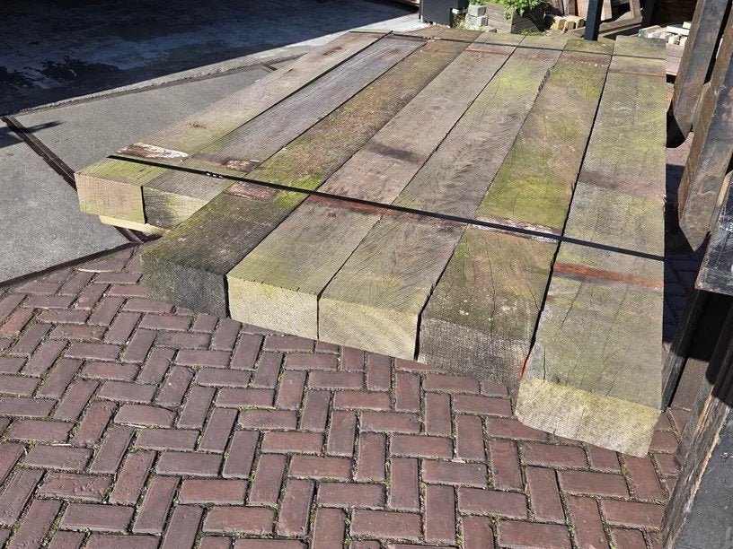 Hardhouten balken 8.0x15.0 cm / Extra goedkoop - nr: HB220, Tuin en Terras, Ophalen, 180 tot 250 cm, Balken, Hardhout