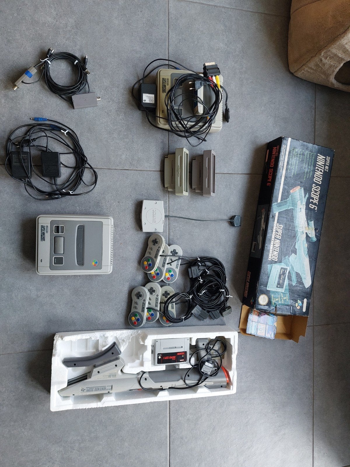 super nintendo verzameling, Ophalen, Gebruikt, Met 3 controllers of meer, Met games