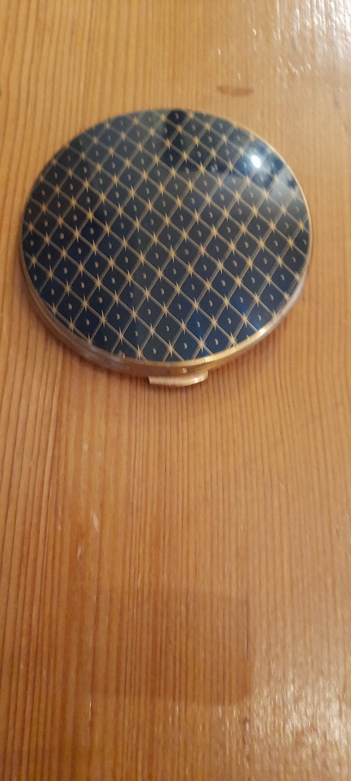 Vintage Gouden Poederdoosje met Spiegel, Antiek en Kunst, Ophalen of Verzenden