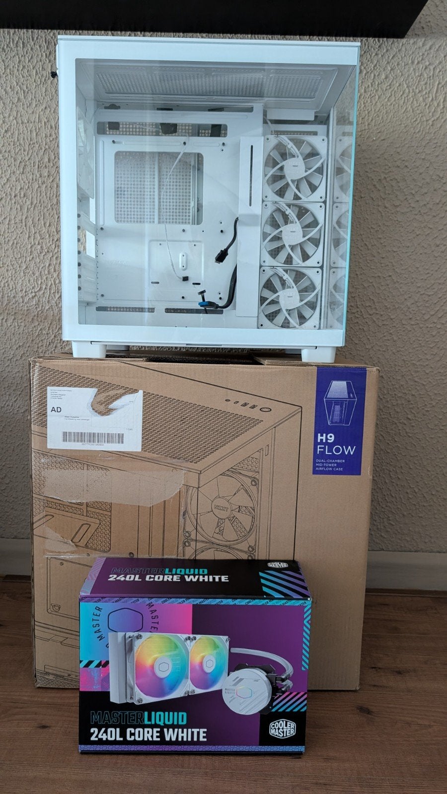 NZXT H9 Flow PC Behuizing & Cooler Master ML240L AIO, Computers en Software, Computerbehuizingen, Zo goed als nieuw, Ophalen of Verzenden