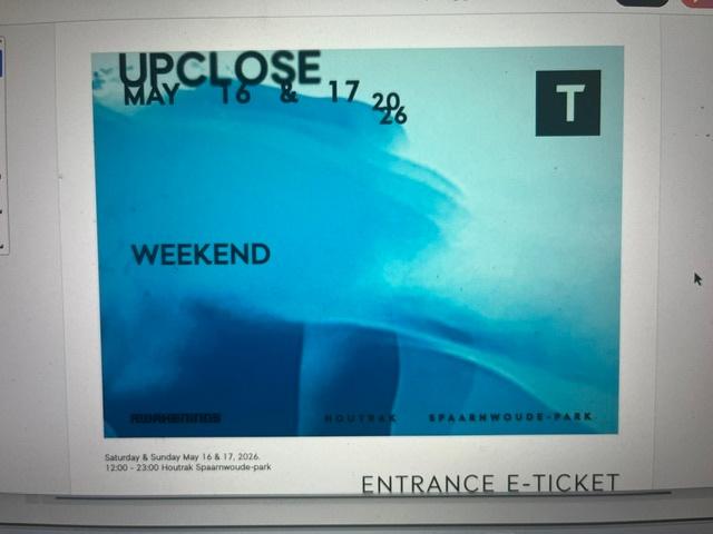 Awakening UpClose zondag 17 mei 2 tickets, Twee personen