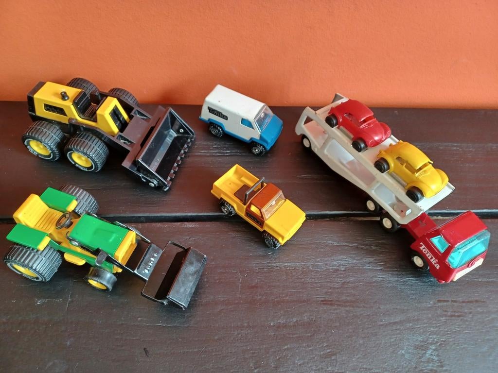 Vintage Tonka en andere speelgoedvoertuigen set, Ophalen of Verzenden, Gebruikt