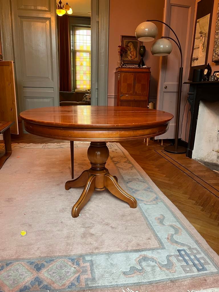 Uitschuifbare Coulissentafel Massief Kersenhout - Frankrijk, Huis en Inrichting, Ophalen, Gebruikt, 100 tot 150 cm, 150 tot 200 cm