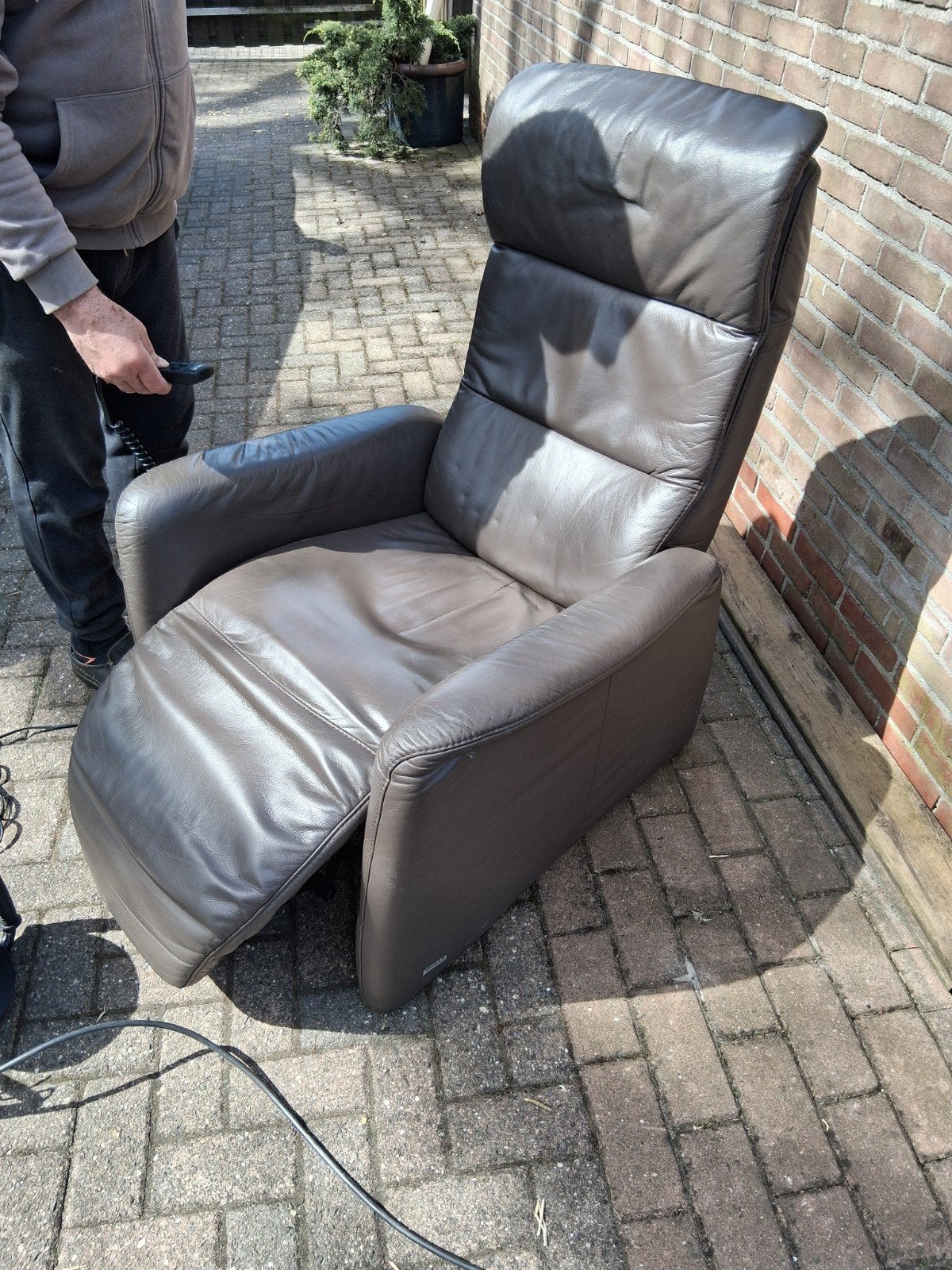 Hukla staop stoel/relax stoel, Ophalen, Gebruikt, Leer, 50 tot 75 cm
