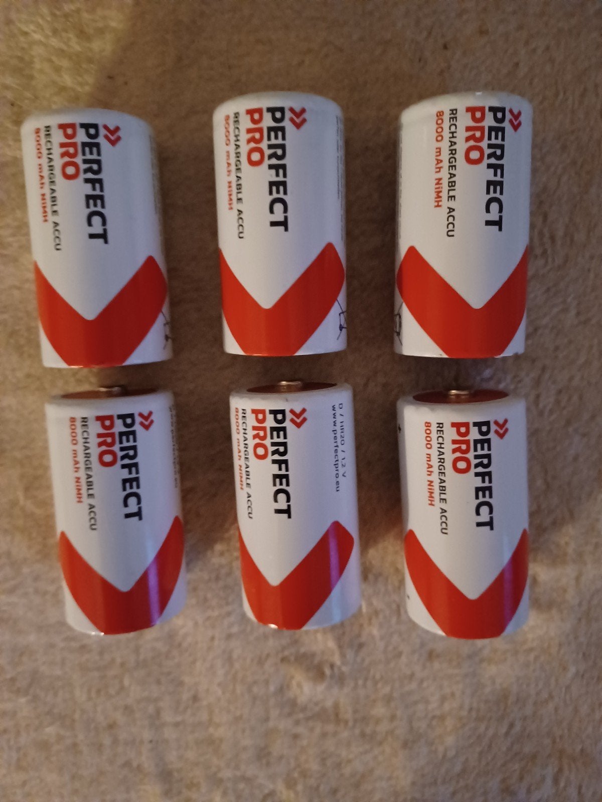 6x PERFECTPRO B D2 NiMH Oplaadbare Batterijen 8000 mAh, Ophalen of Verzenden, Nieuw, Oplaadbaar