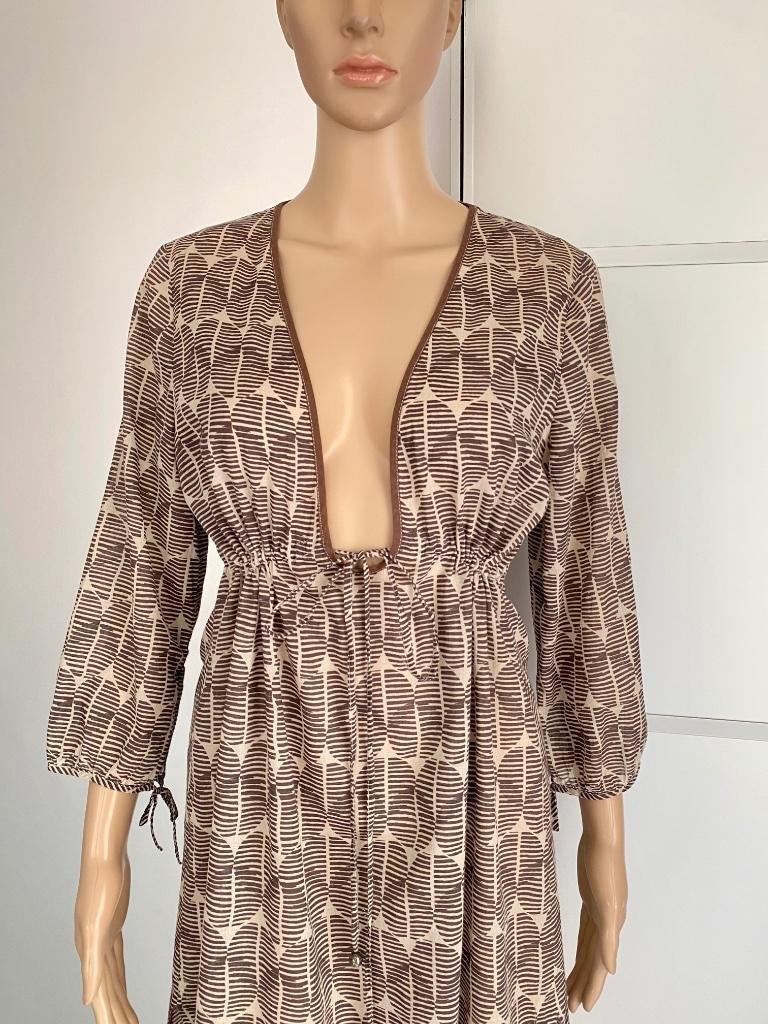 i385 Expresso maat 38=M lange blouse tuniek top beige/bruin, Maat 38/40 (M), Expresso, Beige, Ophalen of Verzenden