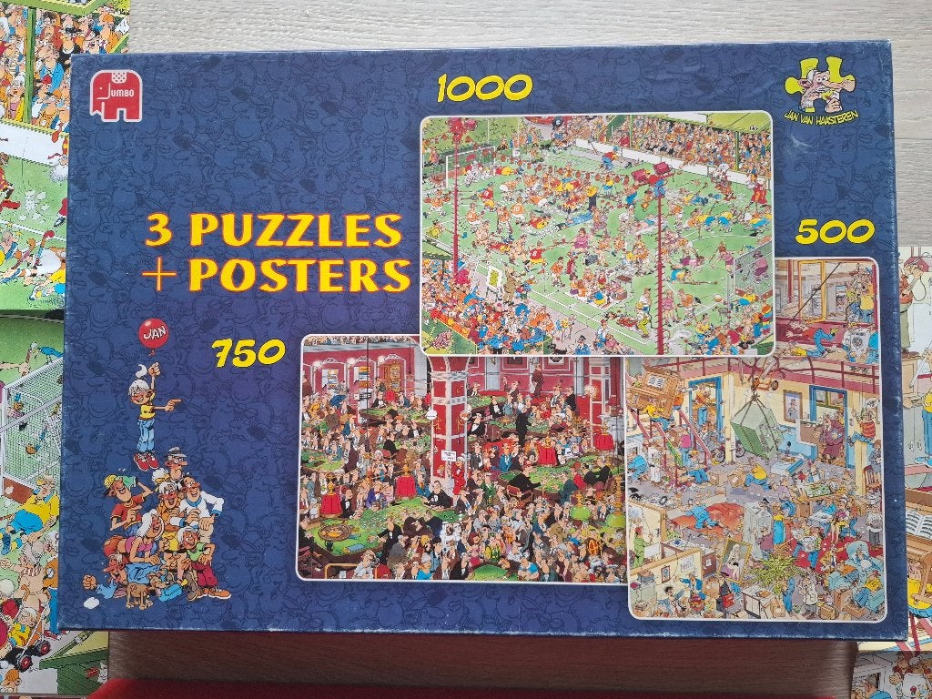 Jan v Haasteren combidoos 80861. 3 puzzels: 500-750-1000 st.