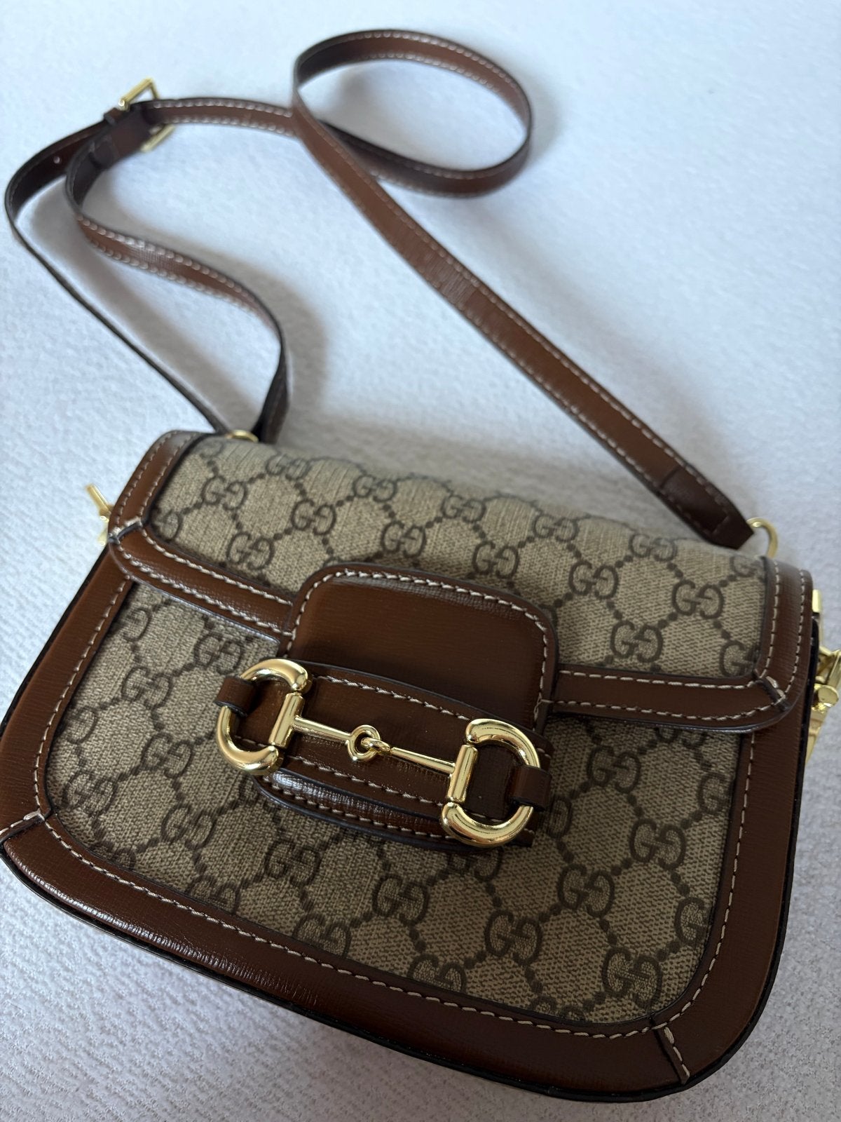 Nieuwe Gucci Horsebit 1955 Schoudertas - Bruin Monogram, Ophalen of Verzenden, Nieuw, Bruin, Schoudertasje