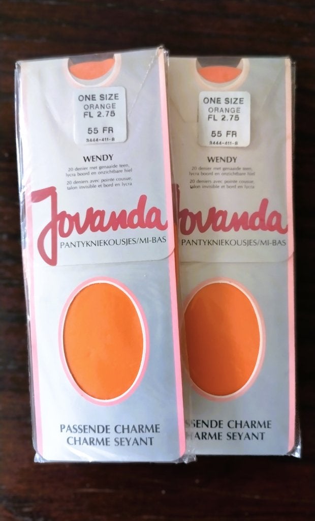 Vintage Oranje Jovanda Panty-Kniekousjes, 20 Denier, Onezise, Nieuw, Ophalen of Verzenden, Jovanda, Panty