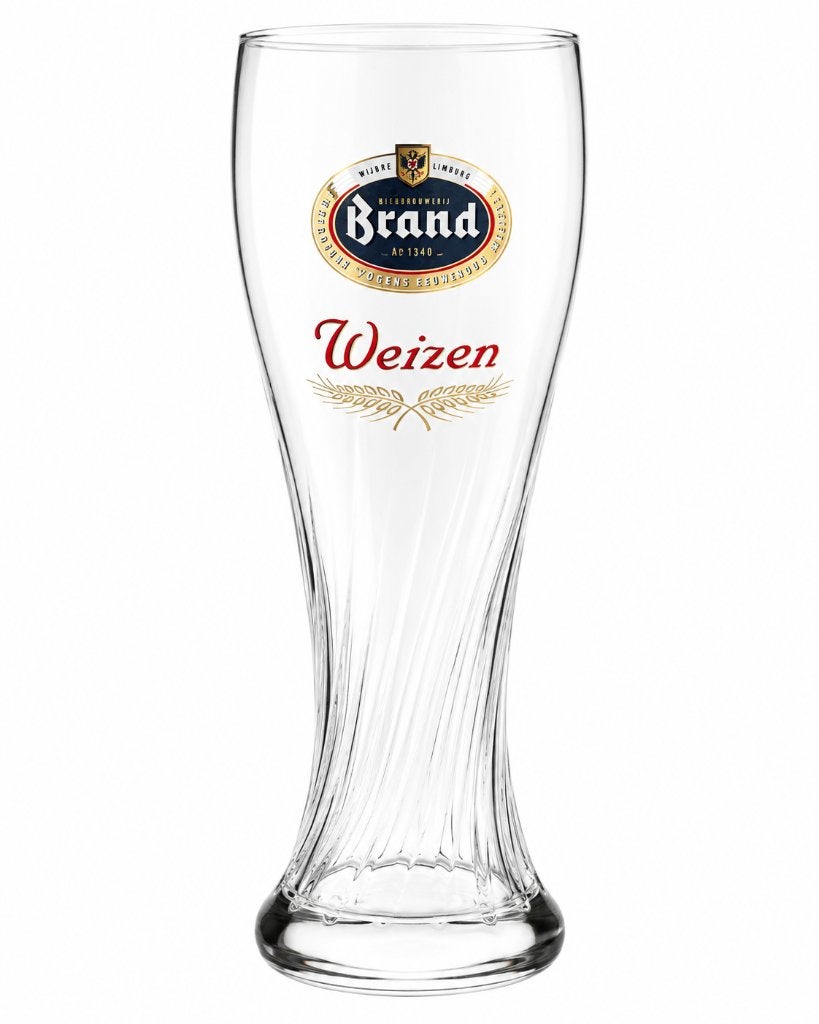 9x Brand Weizen bierglas 0,5L – oud model, Ophalen, Gebruikt, Bierglas