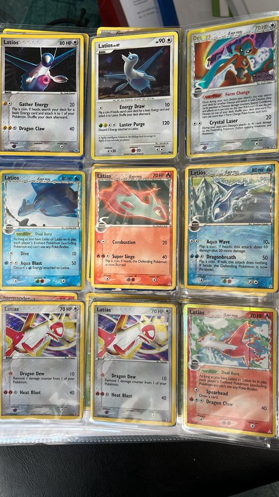 Pokémon kaarten Latios en Latias, Ophalen of Verzenden, Gebruikt, Meerdere kaarten
