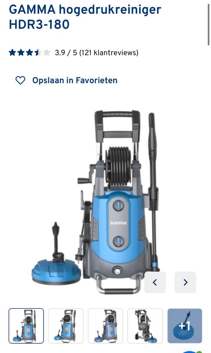 GAMMA Hogedrukreiniger HDR3-180, Ophalen, Zo goed als nieuw, Elektrisch