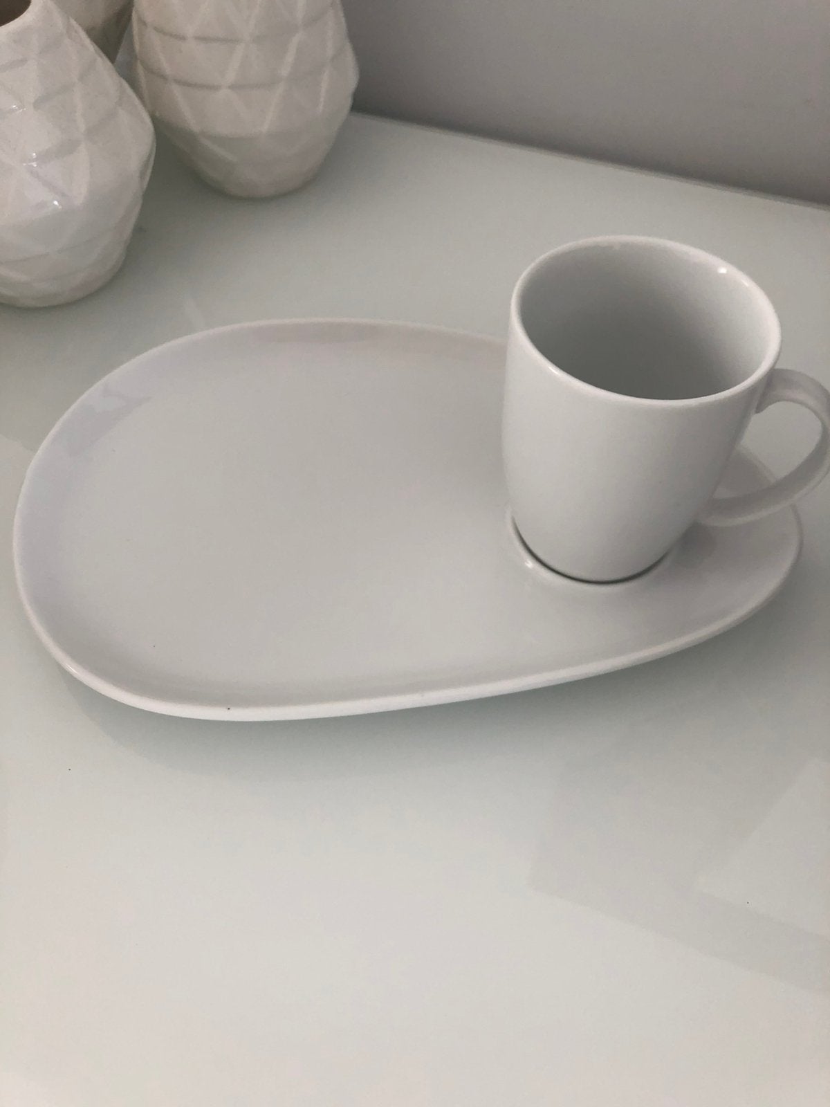 L.Dake & Zn 6 x wit nieuw ontbijt set kop en schotel koffie, Nieuw, Ophalen of Verzenden, Modern, Kop(pen) en/of Schotel(s)