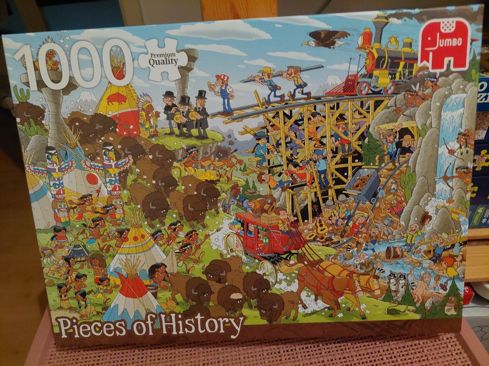 Jumbo Legpuzzel 1000 stukjes - Het Wilde Westen, Hobby en Vrije tijd, Denksport en Puzzels, Ophalen, 500 t/m 1500 stukjes, Zo goed als nieuw