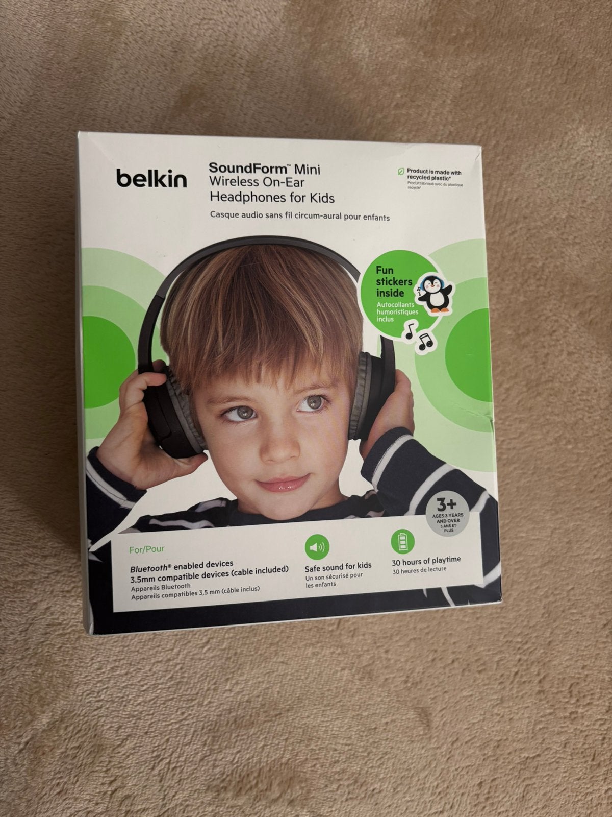 Belkin Mini On-Ear Wireless Earphones for Kids - Black, Audio, Tv en Foto, Ophalen of Verzenden, Nieuw, Overige merken