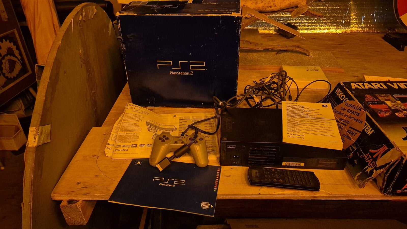 PlayStation 2 (PS2) in doos met controller en afstandsbedien ...