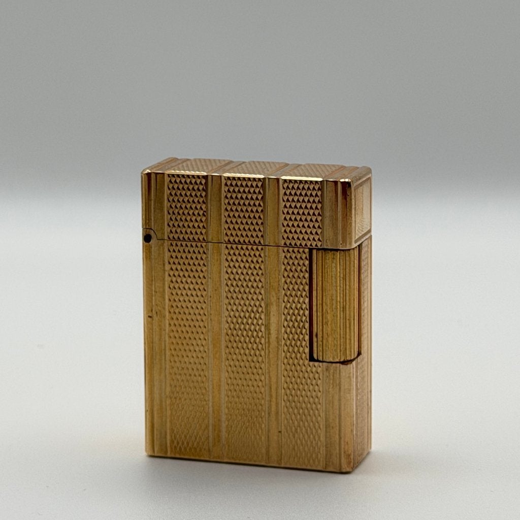 Dupont Ligne 1 BR Petit - goudkleurig diamantbanen - doos, Ophalen, Gebruikt, Aansteker