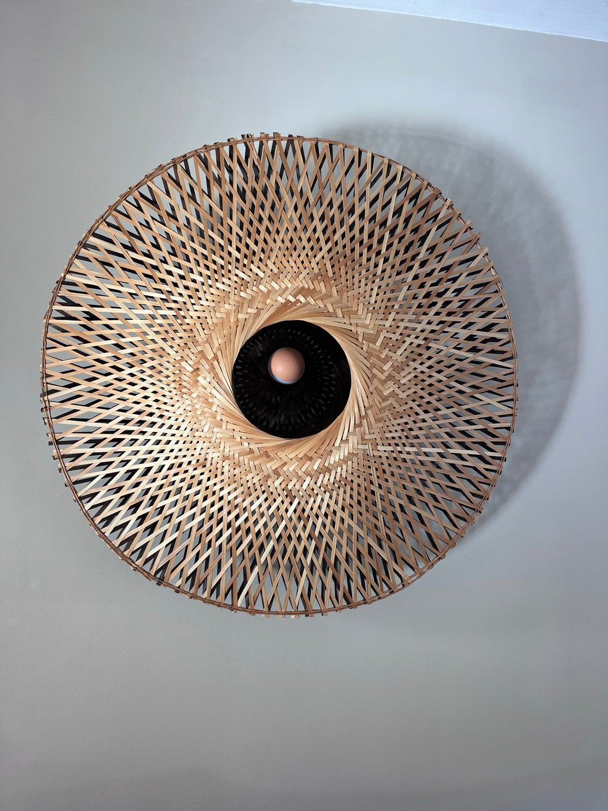 Good&Mojo Wandlamp L - Bamboe, Huis en Inrichting, Ophalen, Bruin, Indirect licht, Natuurlijk materiaal