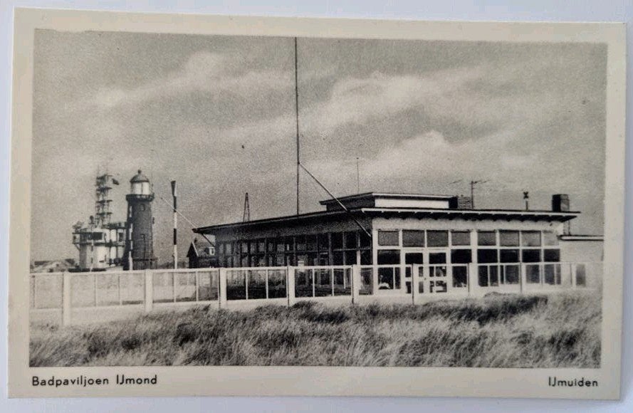 IJMUIDEN Badpaviljoen IJmond - Zwart-wit ansichtkaart, Ophalen of Verzenden, 1920 tot 1940, Ongelopen, Noord-Holland