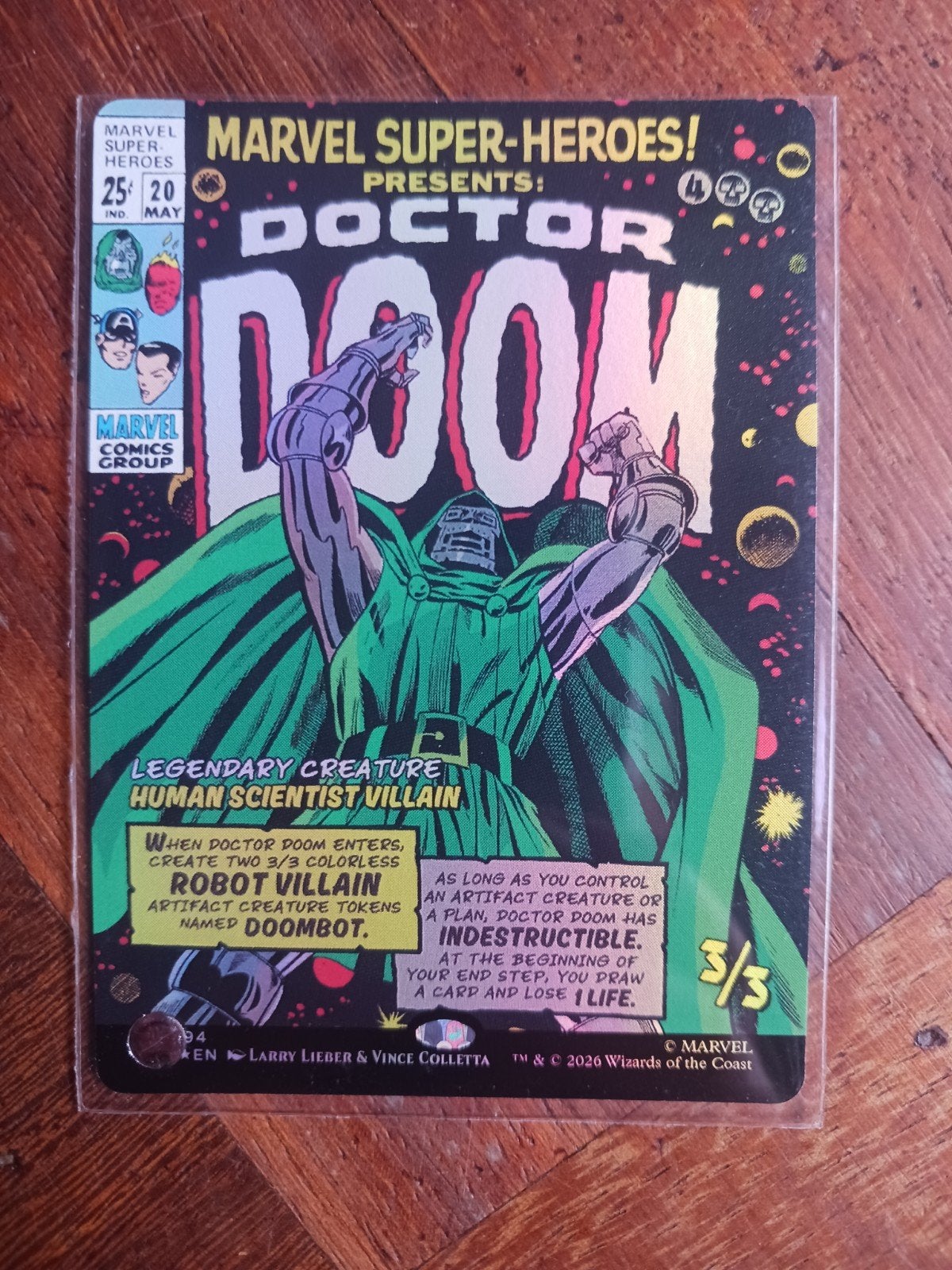 Magic The Gathering Doctor Doom Foil Kaart, Ophalen of Verzenden, Zo goed als nieuw, Losse kaart, Foil