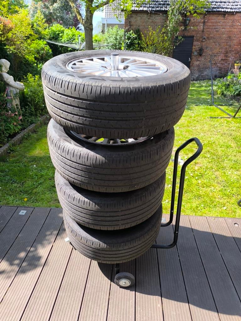 Set van 4 gebruikte zomerbanden met velgen, Auto-onderdelen, Gebruikt, Banden en Velgen, 17 inch, Ophalen of Verzenden