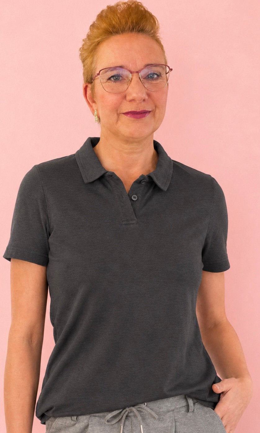 Optidee poloshirt dames maat L antraciet, Maat 42/44 (L), Nieuw, Ophalen of Verzenden, Korte mouw