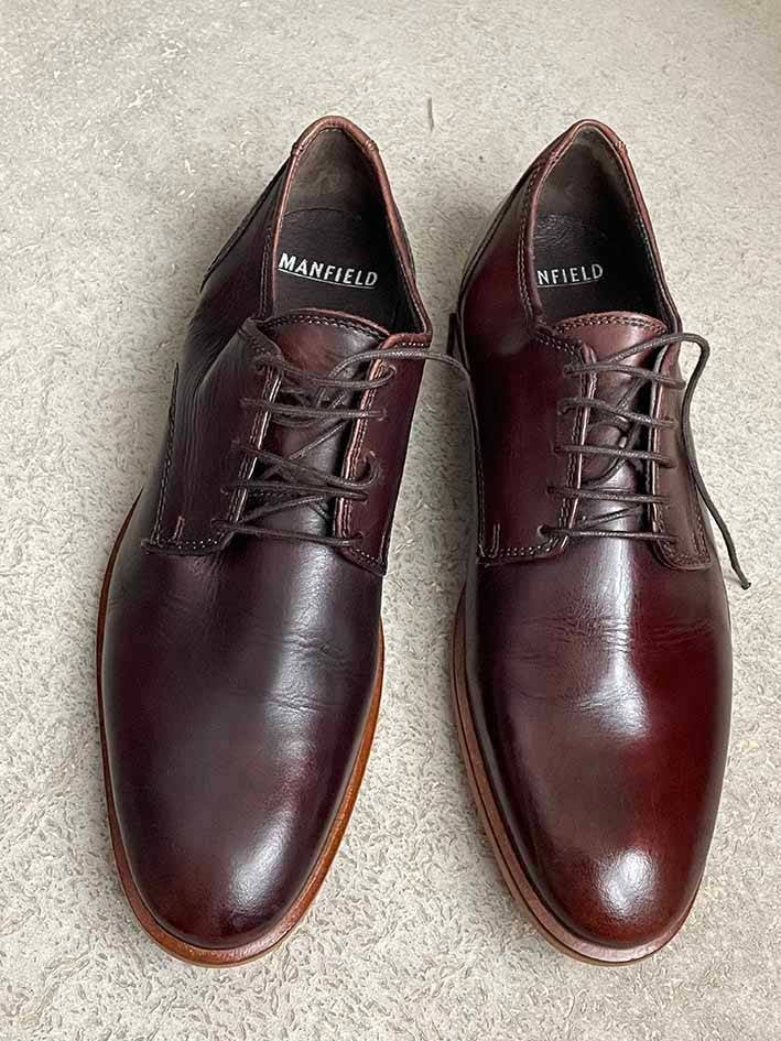 Manfield Donker Bruin Heren Leren Veterschoenen Maat 41, Kleding | Heren, Schoenen, Manfield, Bruin, Ophalen of Verzenden, Zo goed als nieuw