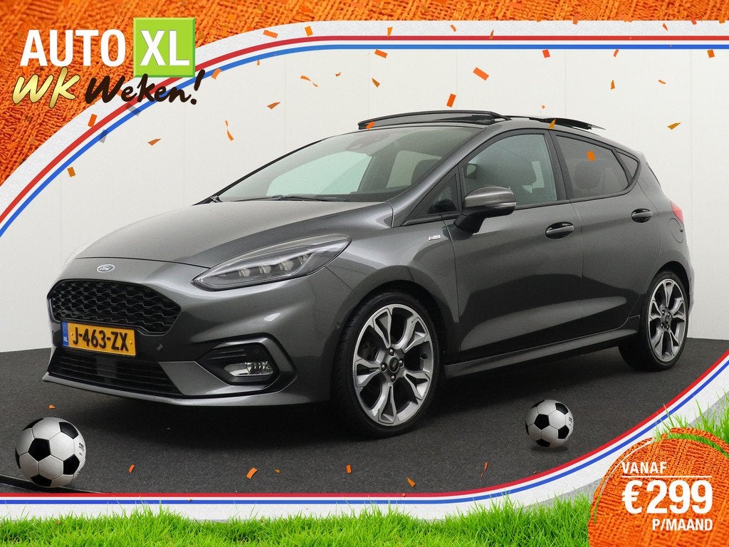 Ford Fiesta 1.0 124 PK Aut. ST-Line X Pano-dak B&O Carplay 1, Auto's, Stof, Gebruikt, 49 €/maand, Origineel Nederlands