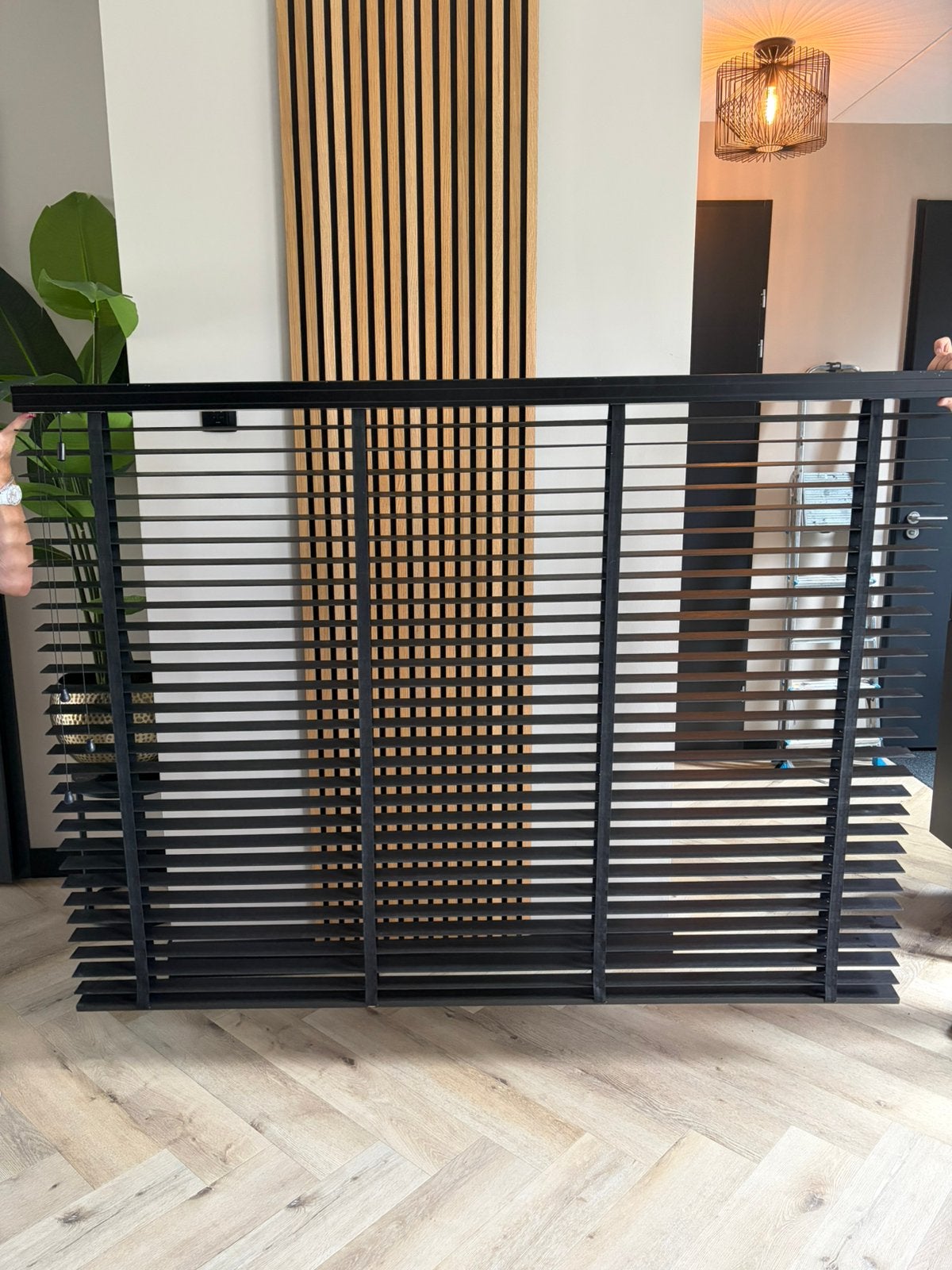 Luxe abachi Jaloezieën, Ophalen, Gebruikt, Zwart, 150 tot 200 cm
