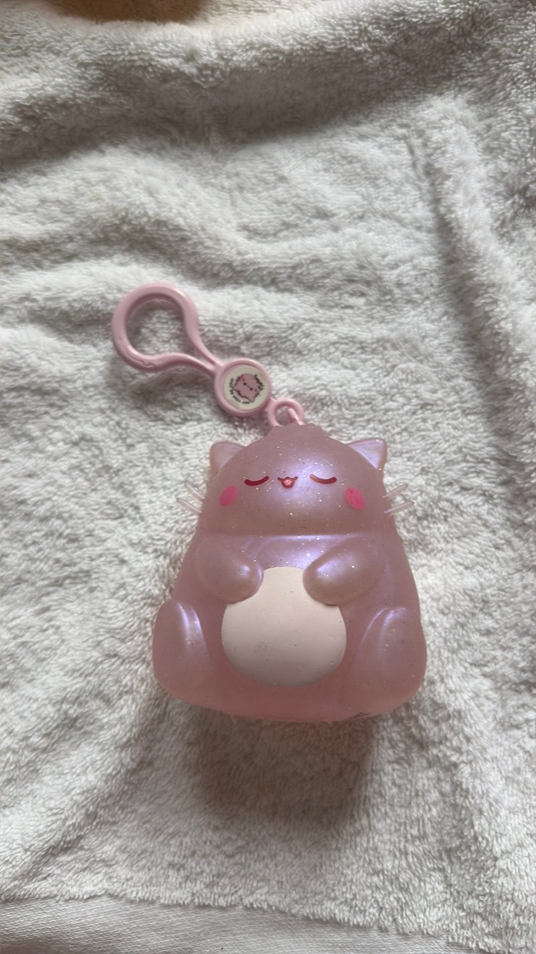 Squishy kat pembes, Ophalen of Verzenden, Zo goed als nieuw, Knuffel of Figuurtje