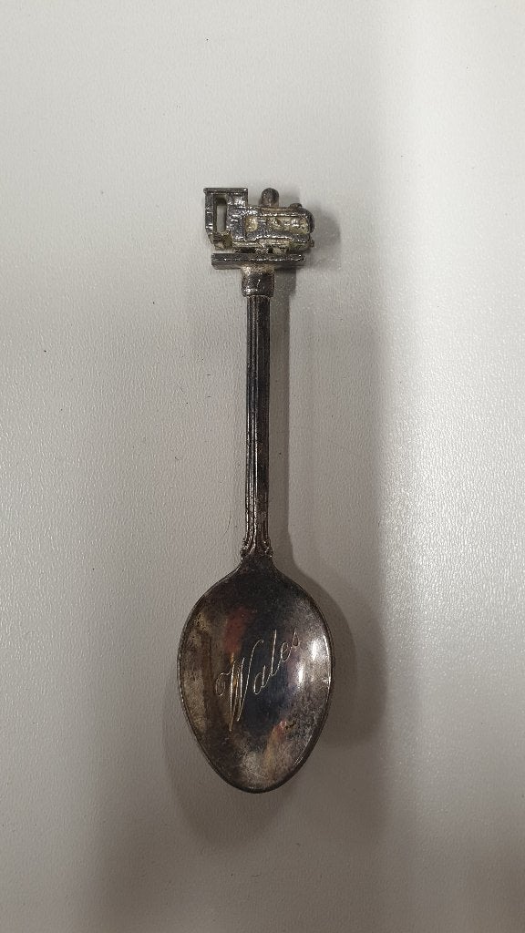 verzilverde theelepel met locomotief (wales), Ophalen of Verzenden, Zilver