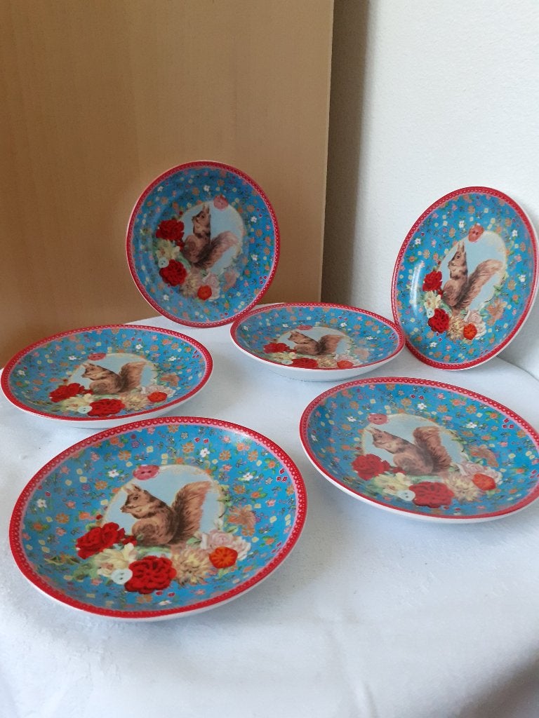 Albert Heijn petit four schaaltjes met eekhoorn *eureka*, Ophalen of Verzenden, Albert Heijn, Overige stijlen, Porselein