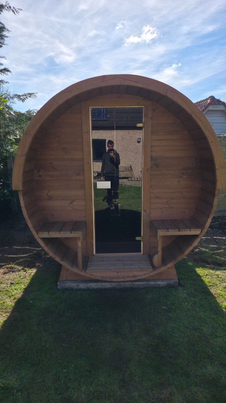 2,5M Barrel Sauna Gratis Levering en Plaatsing - 10% KORTING, Ophalen of Verzenden, Nieuw, Fins of Traditioneel, Complete sauna
