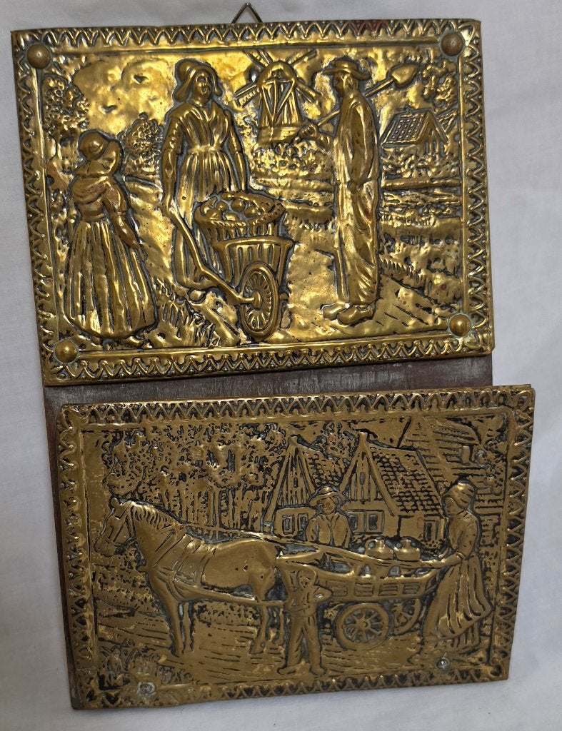 koper gravure,, Ophalen, Dubbele gravure, Dagelijks leven, 22 cm