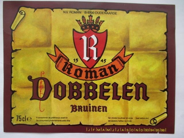 bieretiket Belgie 7-5 (15C) roman, Ophalen of Verzenden, Gebruikt, Overige typen, Overige merken