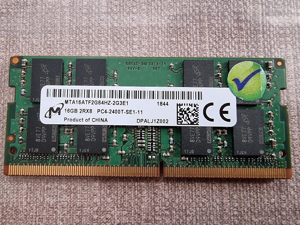 16GB DDR4 2400Mhz PC4-21300 2Rx8 Micron voor laptop, 2400mhz, DDR4, Ophalen of Verzenden, Zo goed als nieuw