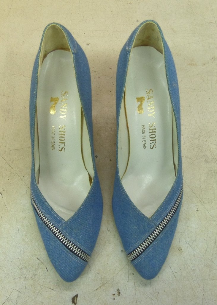 Spijkerstof pumps – maat 39 – naaldhak 6 cm., Ophalen, Nieuw, Blauw