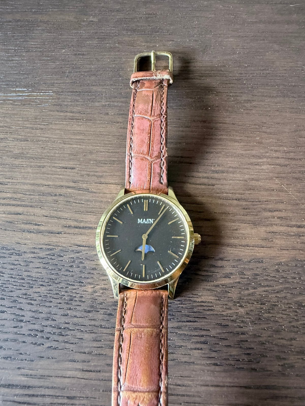 Horloge - Maen, Ophalen of Verzenden, Gebruikt, Leer, Overige merken