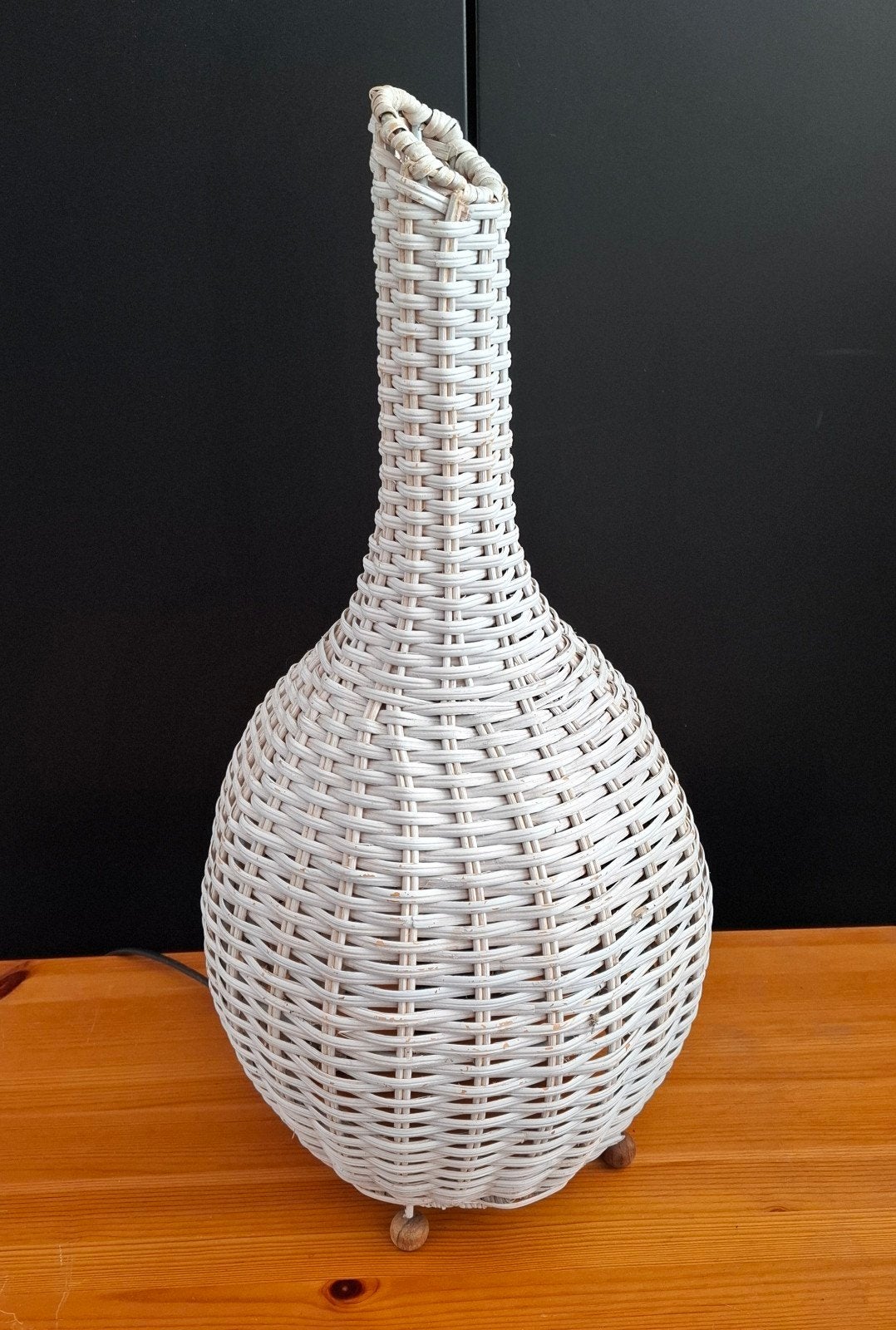 vintage rotan lamp, wit., Overige materialen, Schemerlamp, Gebruikt, Scandinavisch