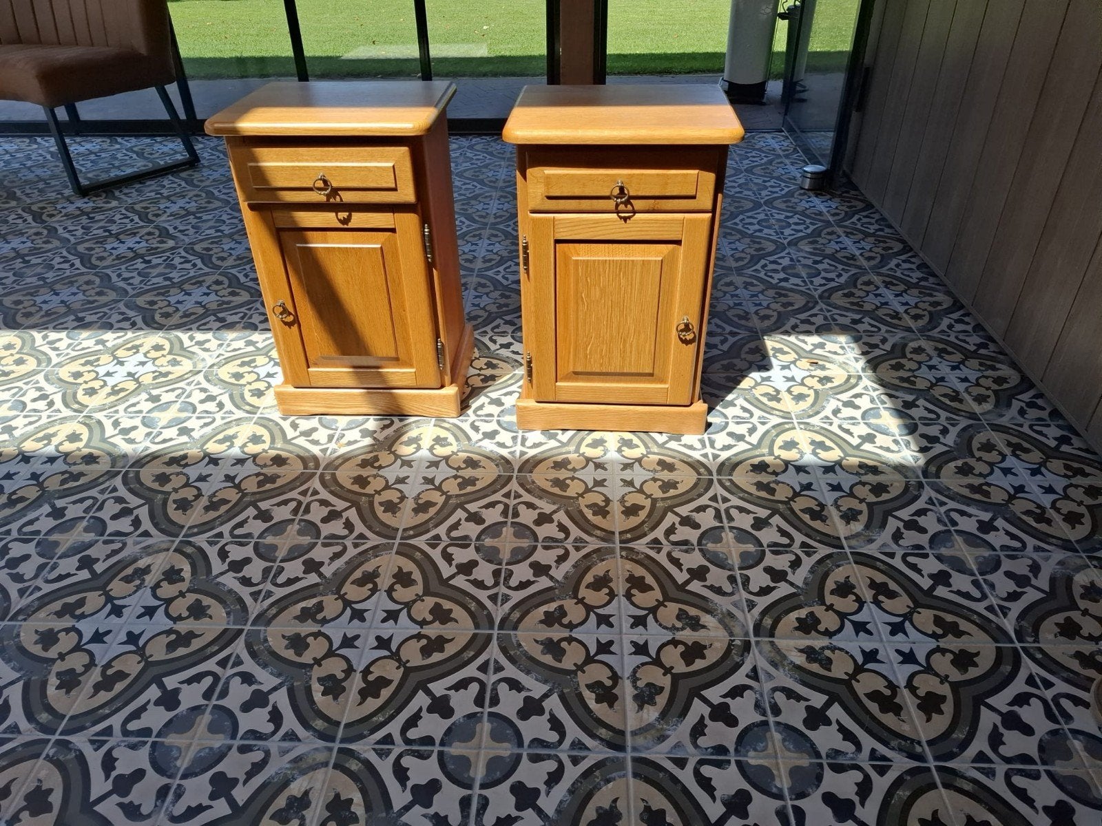 2 nachtkastjes, Huis en Inrichting, Slaapkamer | Nachtkastjes, Ophalen, Gebruikt, Minder dan 45 cm, 55 tot 70 cm