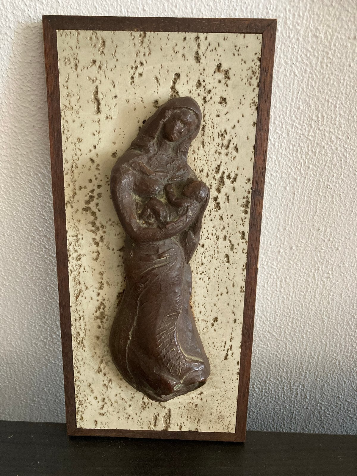 Vintage Wanddecoratie: Maria met Kind - Beate Virgo, Antiek en Kunst, Ophalen of Verzenden, Wanddecoratie, 20 - 50 cm, Religie