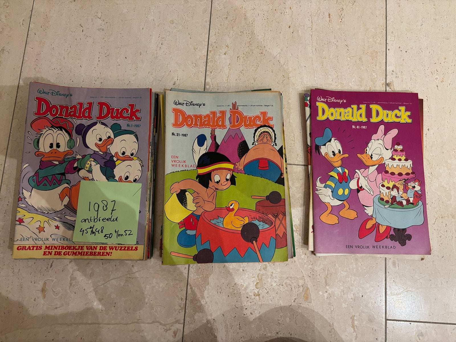 Donald Duck 1987 niet compleet (aanwezig nr 1 t/m 44 en 49), Meerdere comics, Ophalen, Gelezen, Europa