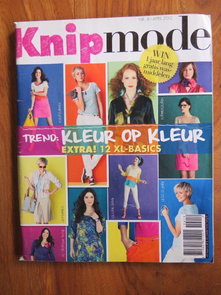 Knipmode april 2012 met 12 xl basics en kleur, Hobby en Vrije tijd, Ophalen of Verzenden, Zo goed als nieuw, Vrouw, Knipmode