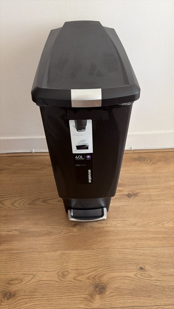 Simplehuman 40L prullenbak zwart, Ophalen, 50 – 75, Kunststof, 40 liter of meer