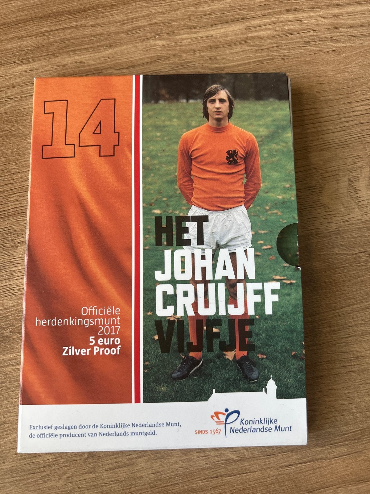 Johan Cruijff Vijfje 2017 Zilver Proof, Postzegels en Munten, Munten | Nederland, Losse munt, Euro's, Zilver, Ophalen of Verzenden