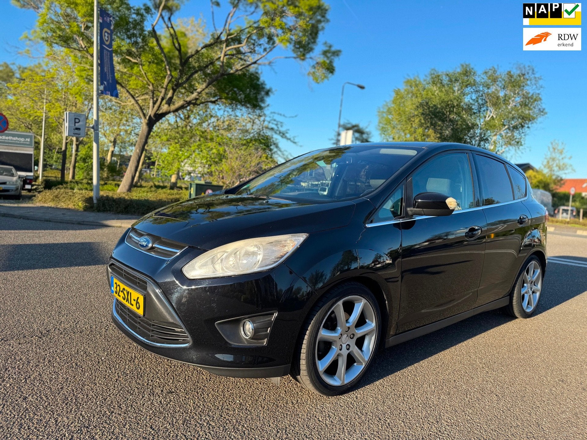 Ford C-Max 1.6 Trend / panoramadak / distributie.riem.vervan, Voorwielaandrijving, Gebruikt, Zwart, Zwart