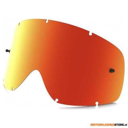 Oakley Losse lens O Frame MX - Fire Irridium, Rood-Goud, Motoren, Kleding | Motorkleding, Ophalen of Verzenden, Nieuw met kaartje