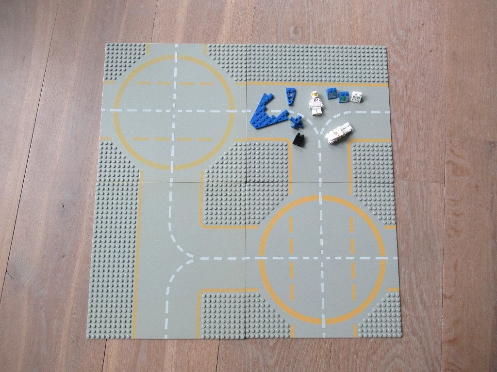4x LEGO vintage space Grondplaat Landingsplaat + poppetje, Lego, Ophalen of Verzenden, Zo goed als nieuw, Space