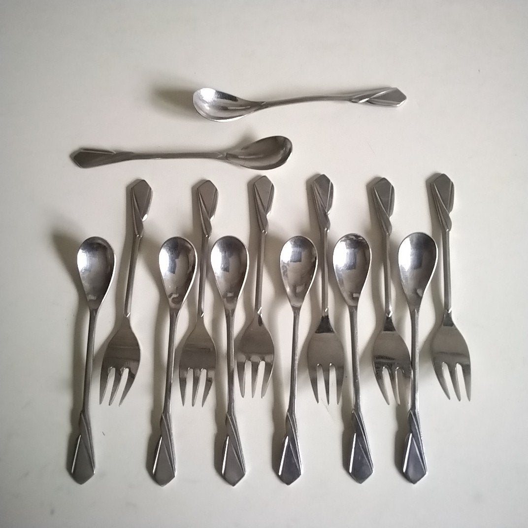 Sola GZ 42 8 theelepeltjes  en 6 taartvorkjes, Ophalen of Verzenden, Rvs of Chroom
